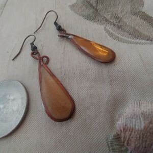 Elegant Amber Teardrop Earrings